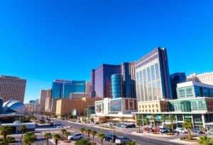 Cityscape of Las Vegas representing the tech industry and innovation.