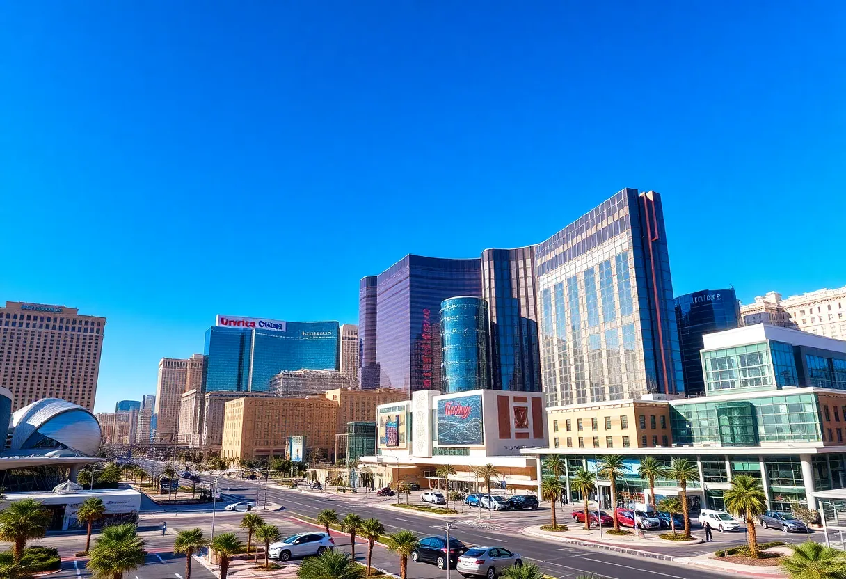 Cityscape of Las Vegas representing the tech industry and innovation.