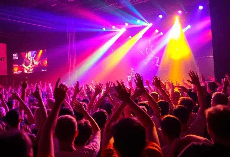 Concert crowd at a Lewis Capaldi show