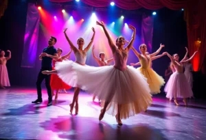 Dancers in a ballet performance by the Los Angeles Ballet.