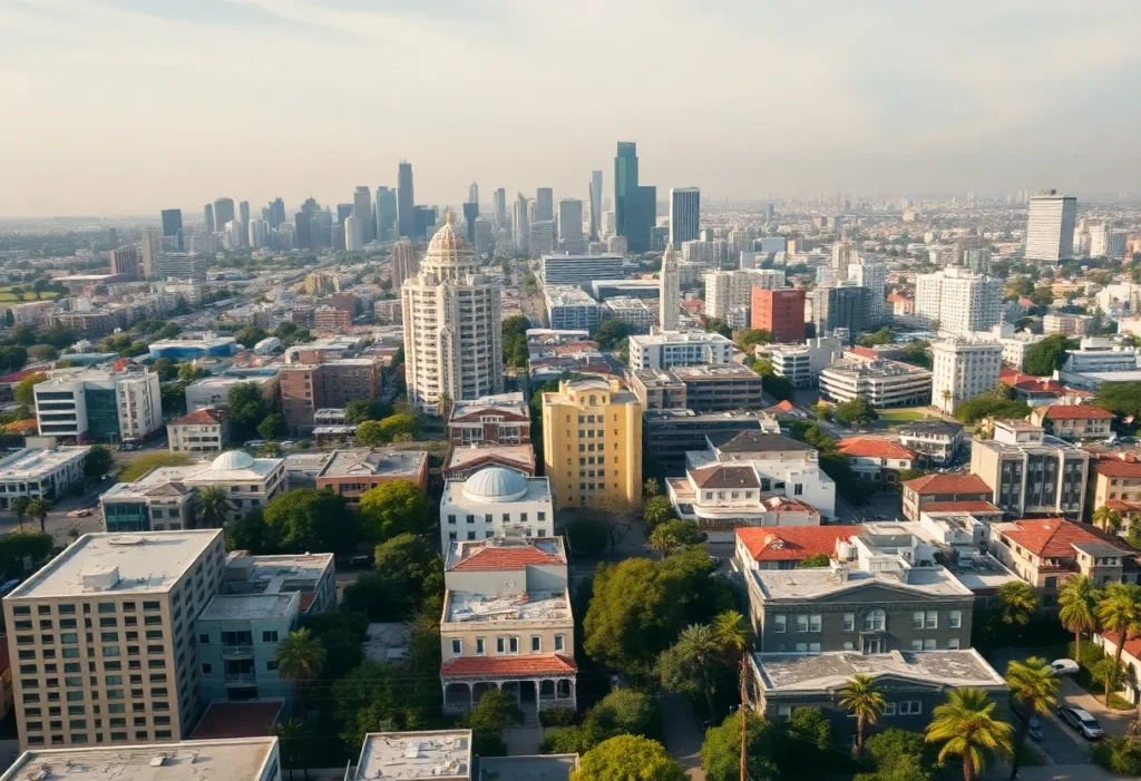 Vibrant cityscape of Los Angeles highlighting urban life