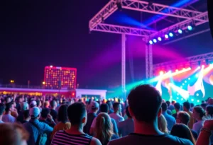 Crowd enjoying a live concert in Los Angeles