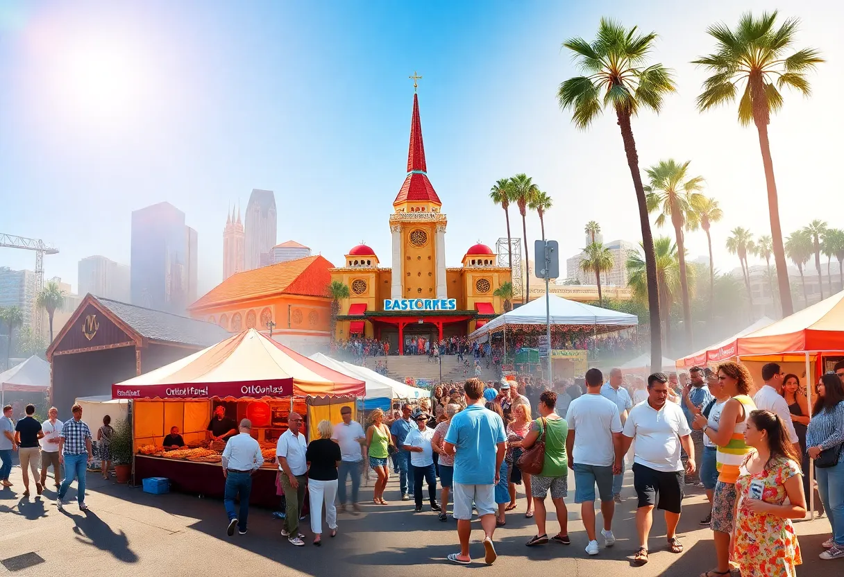 A collage of events in Los Angeles featuring several activities like Oktoberfest and flea markets.