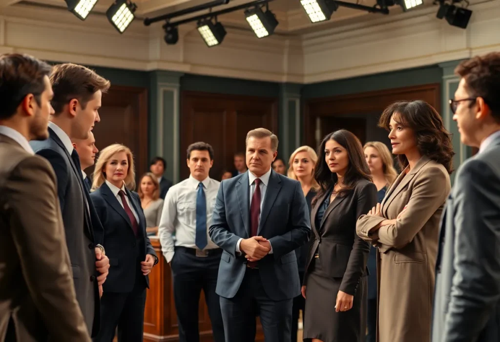 Cast on the set of Matlock Season 2