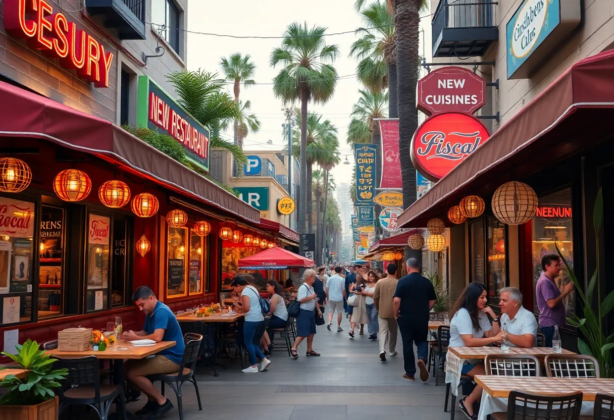 Scene depicting new dining establishments in Los Angeles.