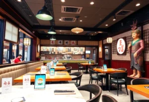 Interior view of Sushi Zanmai in Los Angeles
