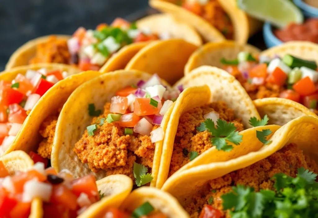 A platter of tacos dorados, including flautas and taquitos, garnished with fresh vegetables