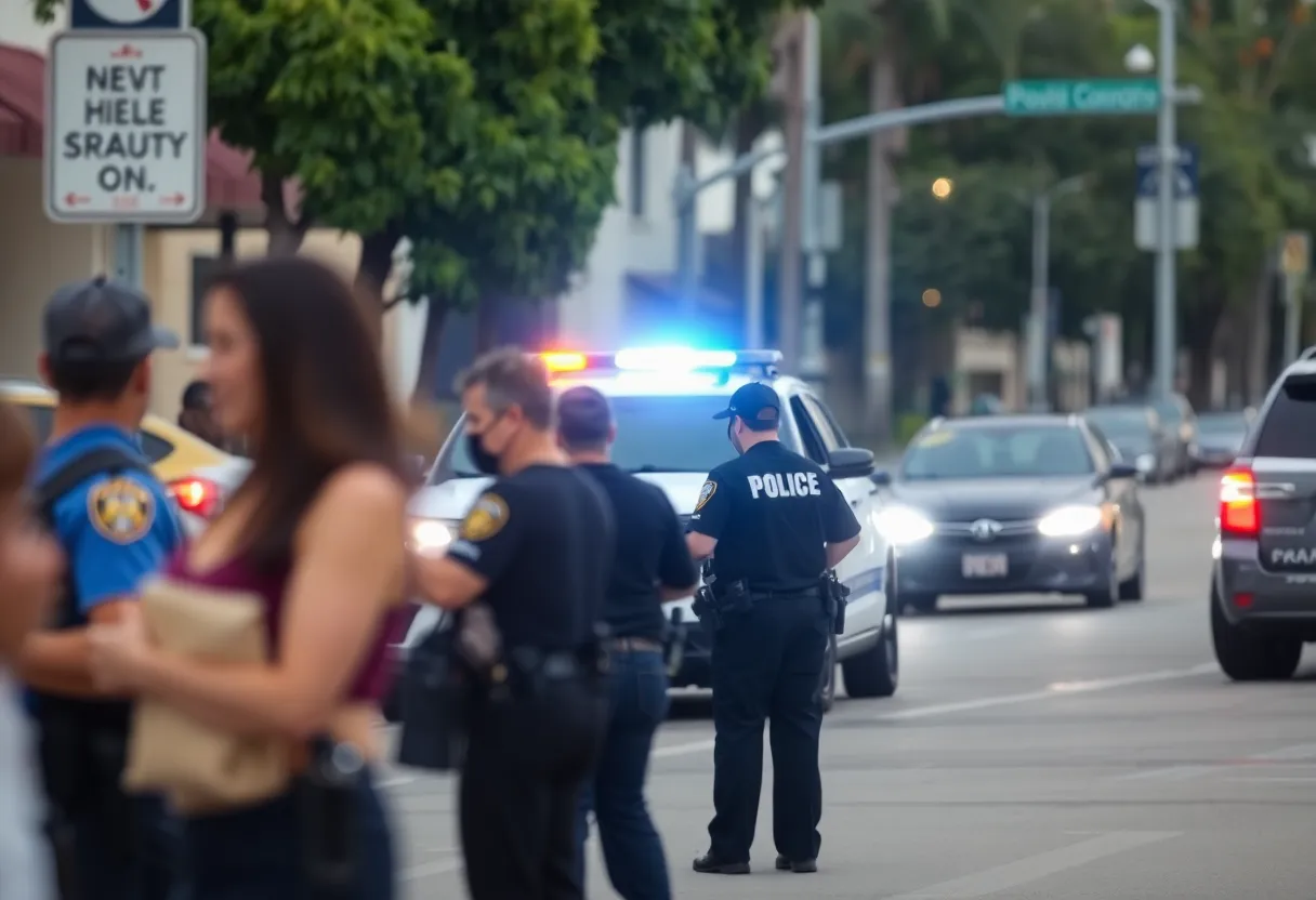Police scene in West Hollywood regarding sexual assault investigations
